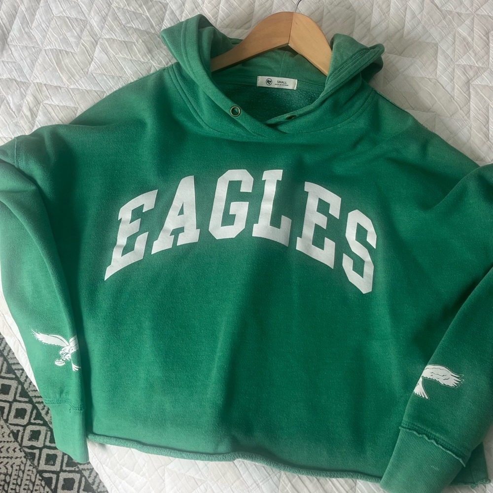 Kelly Green Philadelphia Eagles Cropped Hoodie